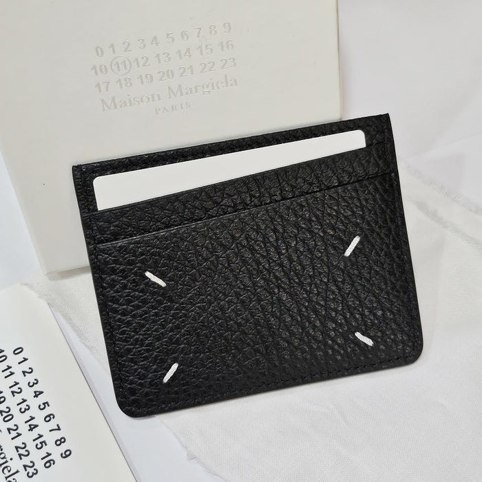 Maison Margiela Four-Stitch Leather Card Holder Black SA1VX0006