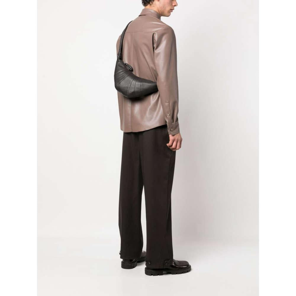 Lemaire Small Croissant Black Leather Shoulder Bag