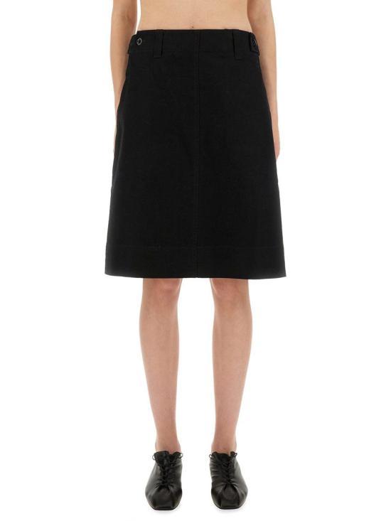 Margaret Howell Off Black Midi Skirt WHSK0511 S25KKPOFB