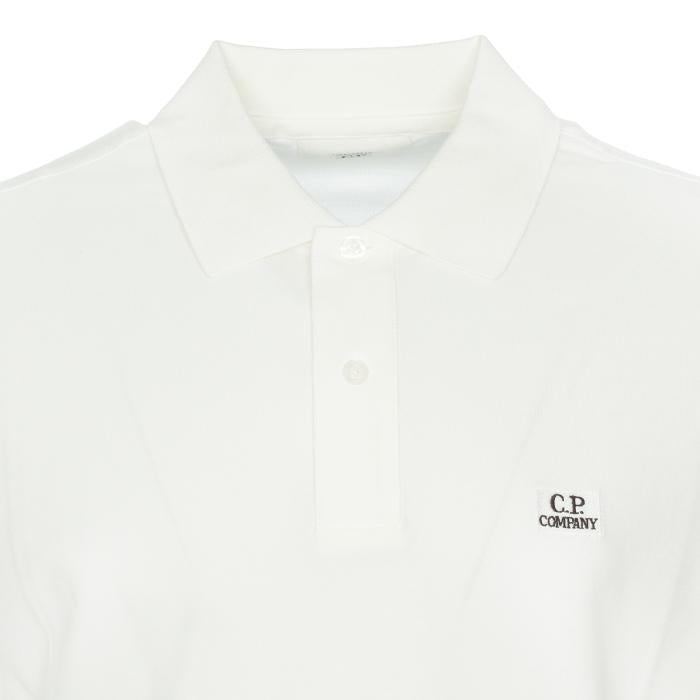 CP Company Logo Polo Collar T-Shirt White Cotton Mens