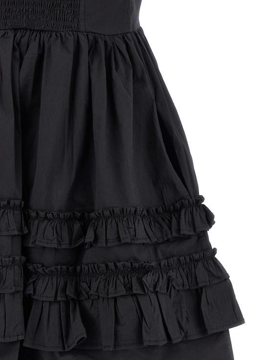 GANNI Ruffle Sleeveless Mini Dress A1030207 099 BLACK DOM