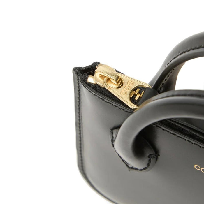 Comme des Garcons Handle Pouch Coin Wallet Black Leather Unisex