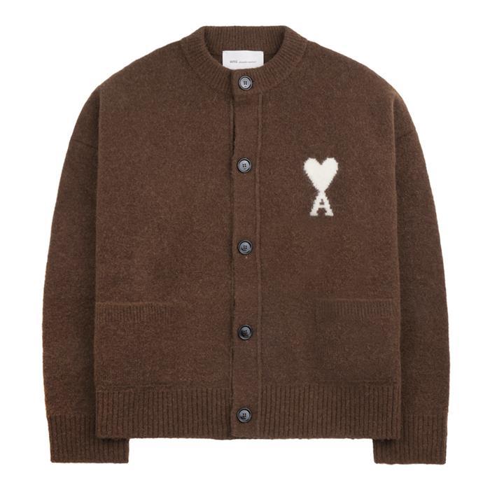 AMI Big Heart Alpaca Cardigan for Men