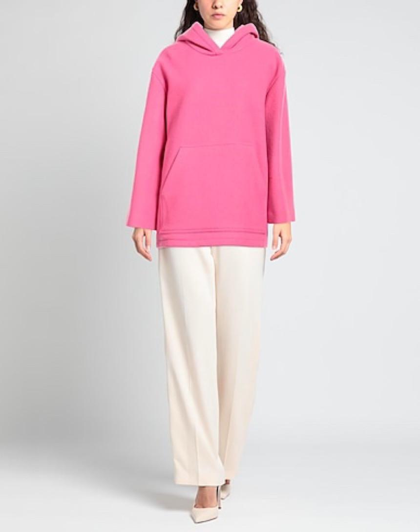 MSGM Pink Wool Knit Hoodie Sweater for Women 3342MDM110 227801 13