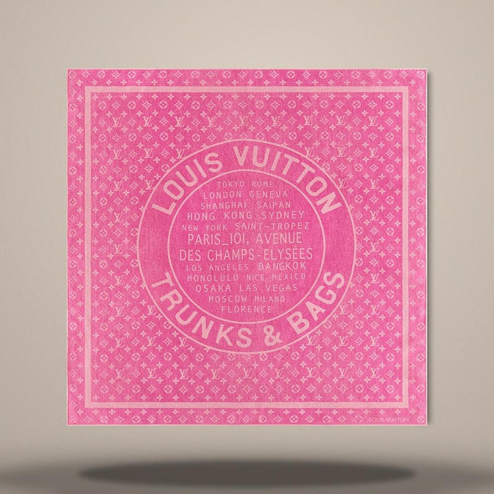 Louis Vuitton Denim Stamp Square Scarf 90 Fuchsia M98169