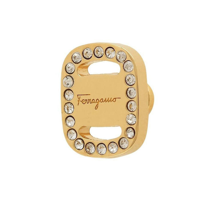 Ferragamo Logo Crystal Small Earrings Gold 76 0224 0717135