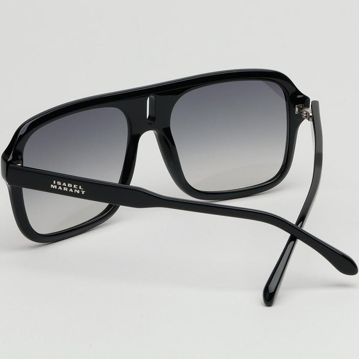 Isabel Marant Black Double Bridge Square Aviator Acetate Sunglasse IM0125S 8079O