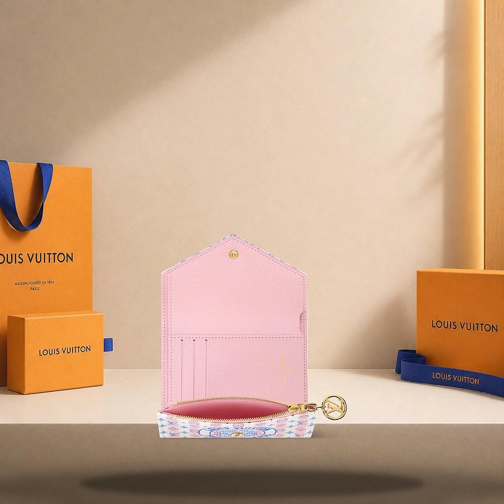 Louis Vuitton Victorine Wallet LV Stamp Blue Compact Wallet M29461