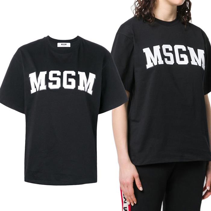 MSGM Black Logo Print T-Shirt