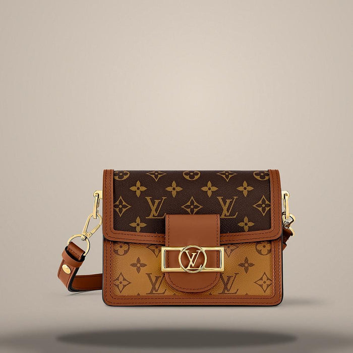 Louis Vuitton Mini Dauphine Monogram and Reverse Coated Canvas Shoulder Bag