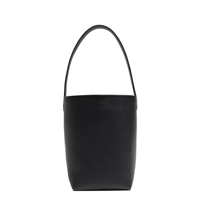 The Row Black Leather NS Small Park Tote Bag W1314 L129