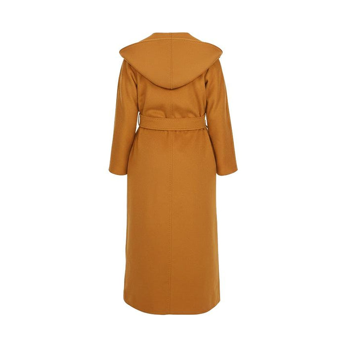 Max Mara Danton Hooded Coat Beige Wool Blend
