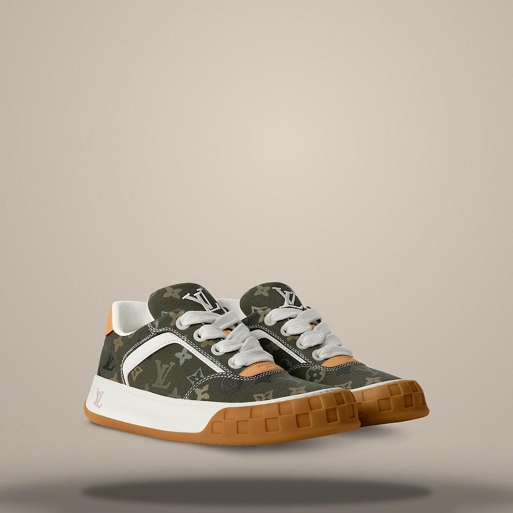 Louis Vuitton Men's Khaki Green Low Top Sneakers