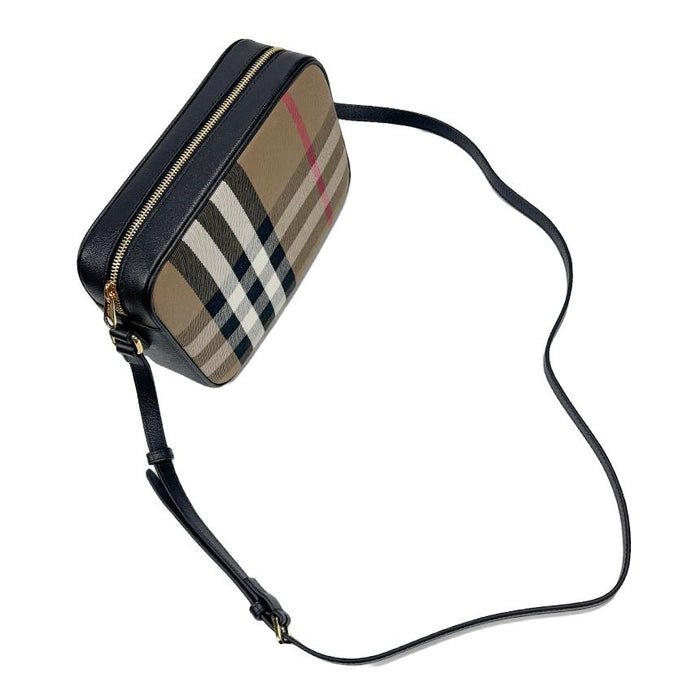 BURBERRY House Check Camera Crossbody Bag Black