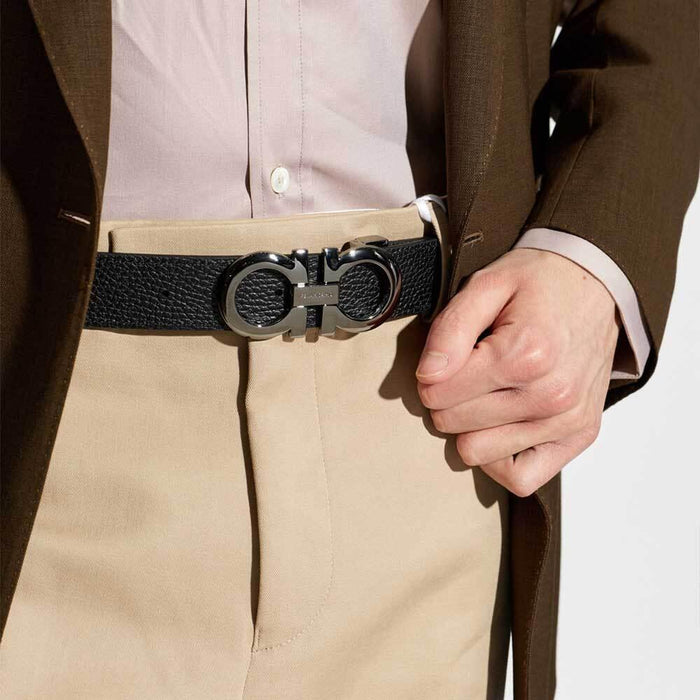 Ferragamo Reversible Gancini Leather Belt Men 675542 790259