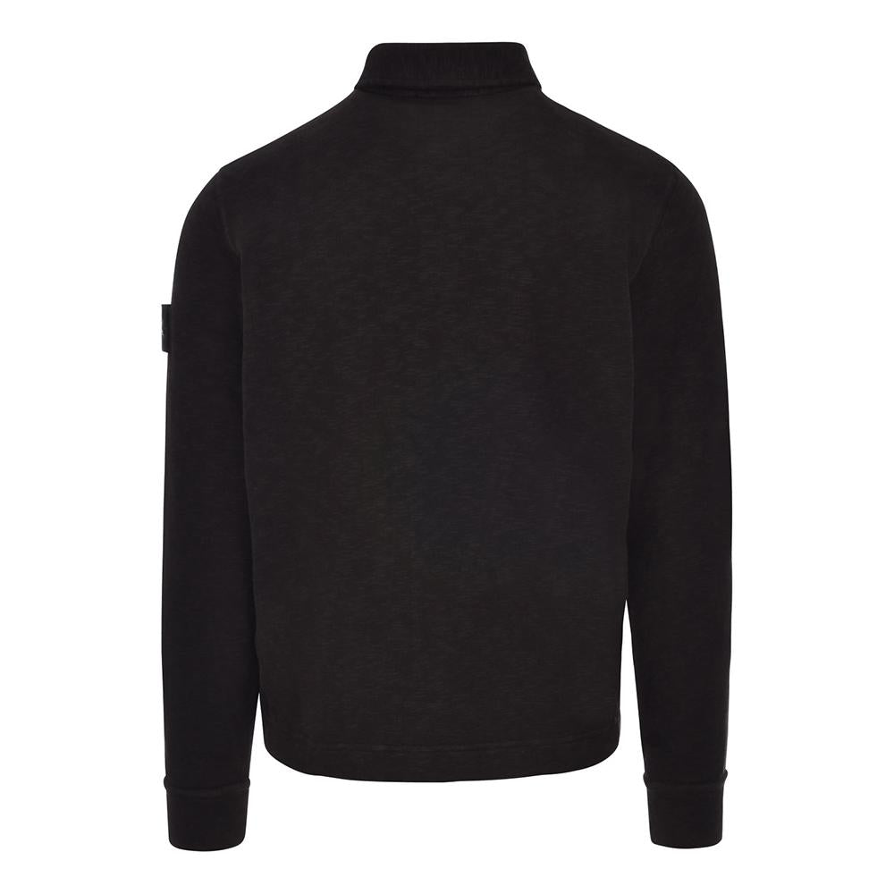 STONE ISLAND Brushed Heavy Cotton Jersey Polo Shirt Black