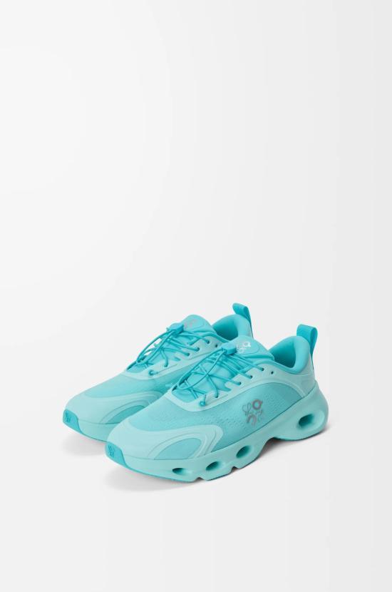 LOEWE Turquoise Leather Low-Top Sneakers L929282 X385150