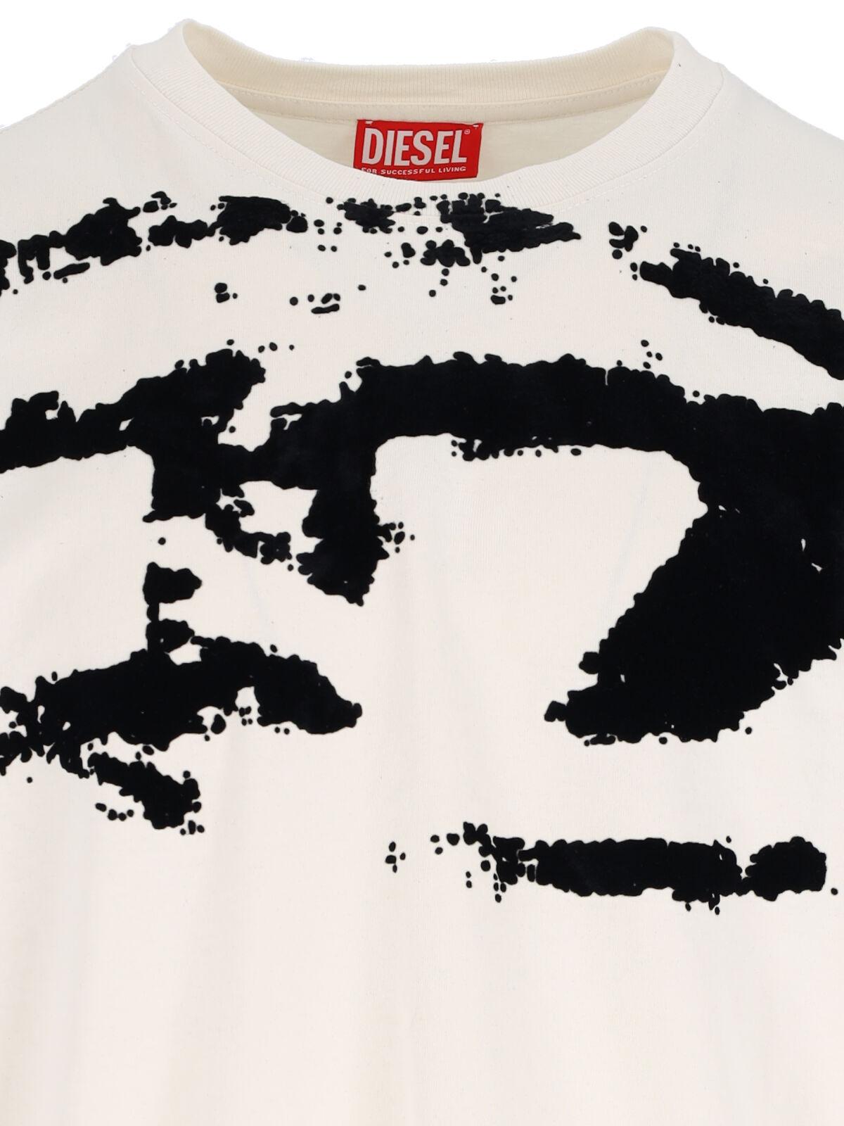 DIESEL Black Cotton Short Sleeve T-Shirt for Men
