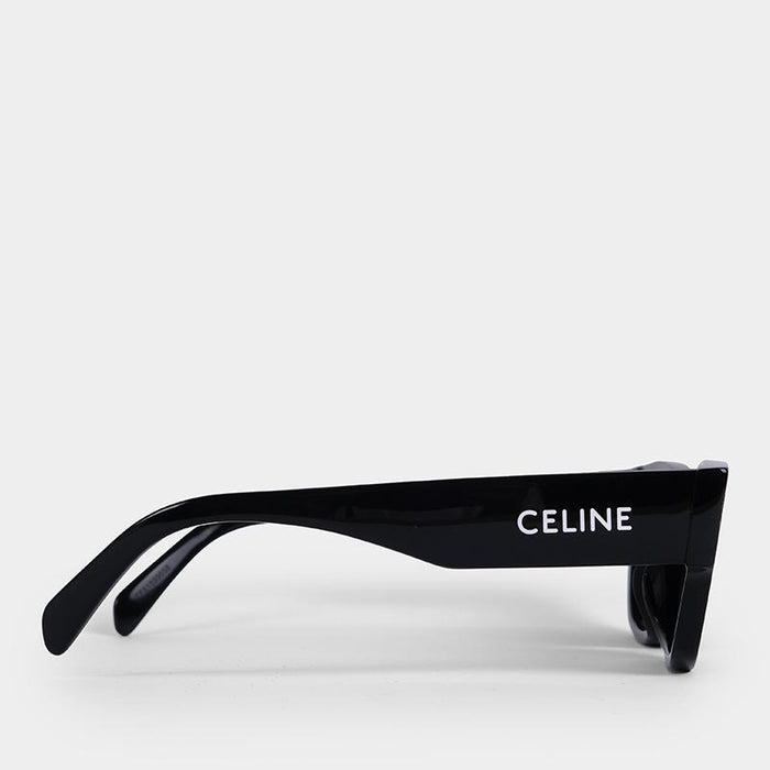 CELINE Monochrome Logo Black Acetate Square Sunglasses
