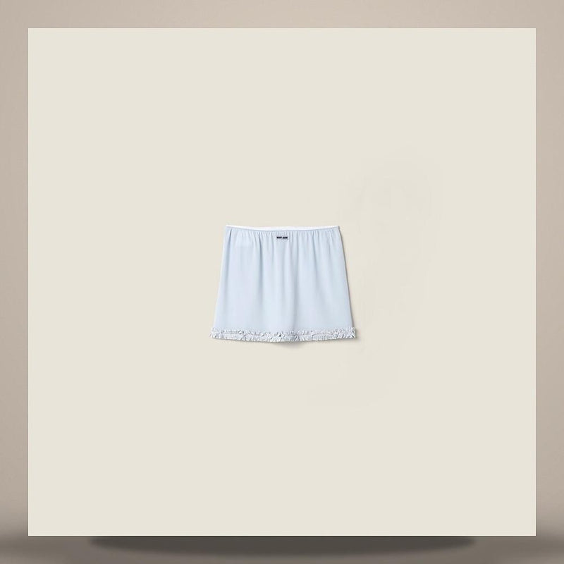 Miu Miu Crepe de Chine Mini Skirt White MG2722 197H F0M10