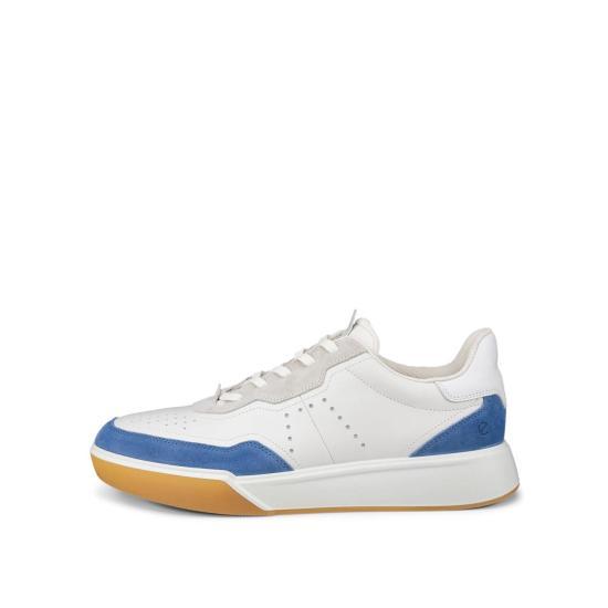 ecco Federal Blue White Leather Sneakers for Men