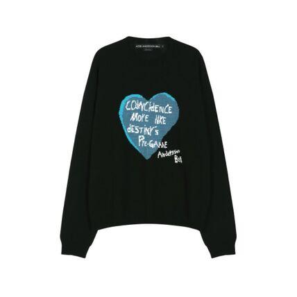 Andersson Bell Crewneck Knit Sweater for Men atb1453m BLACK DOM
