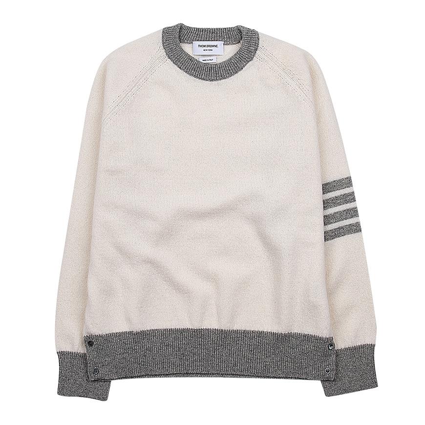 THOM BROWNE Men's 4-Bar Stripe Wool Crewneck Sweater MKA467A Y1026 100