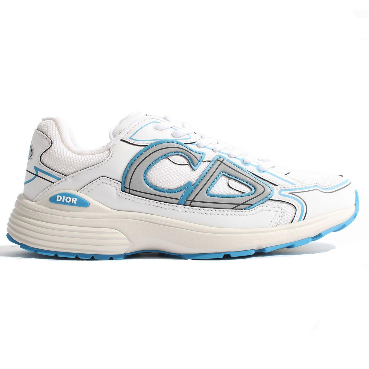 DIOR MEN White Blue B30 Low-Top Sneakers