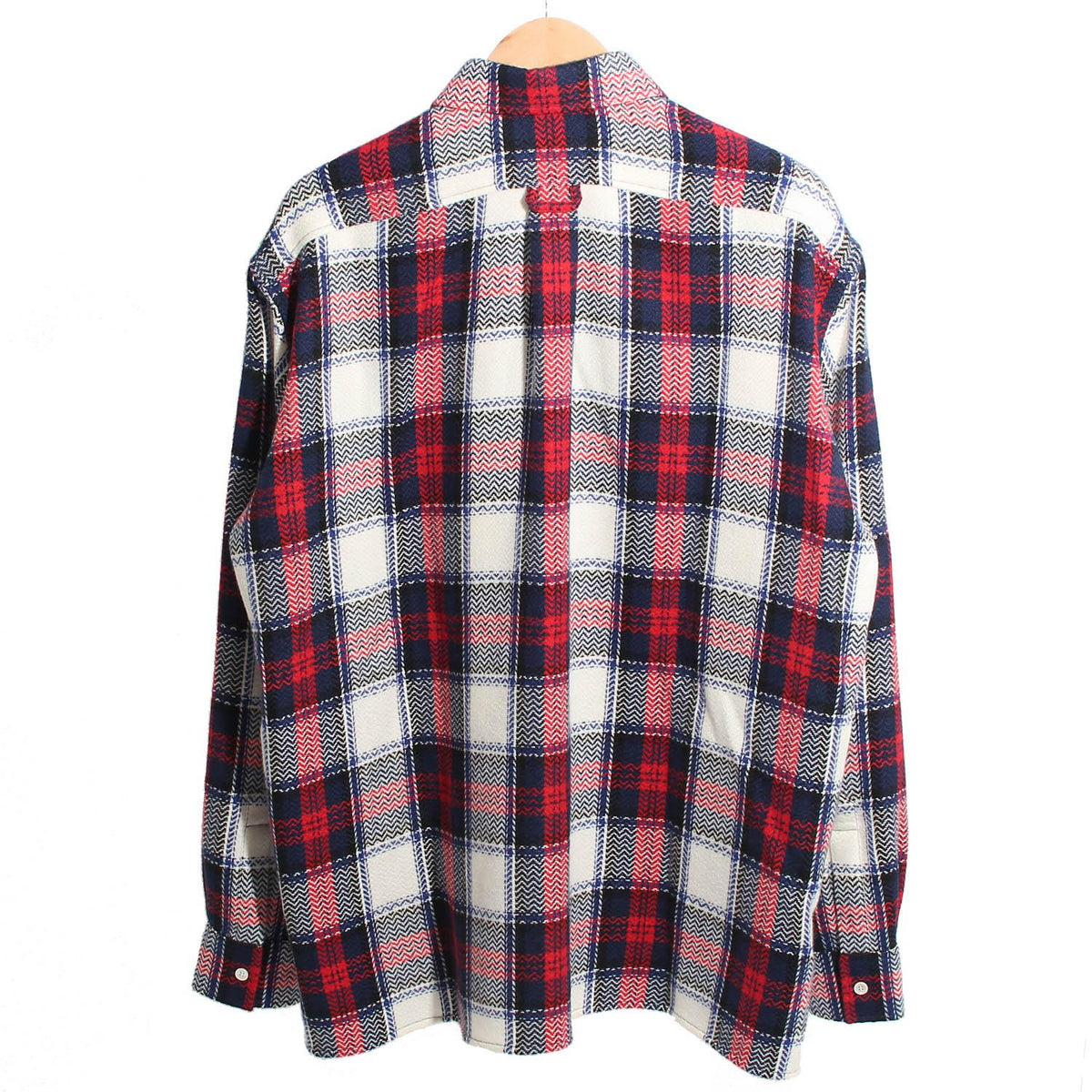 CELINE Black Red Check Cashmere Overshirt Men’s Long Sleeve Shirt
