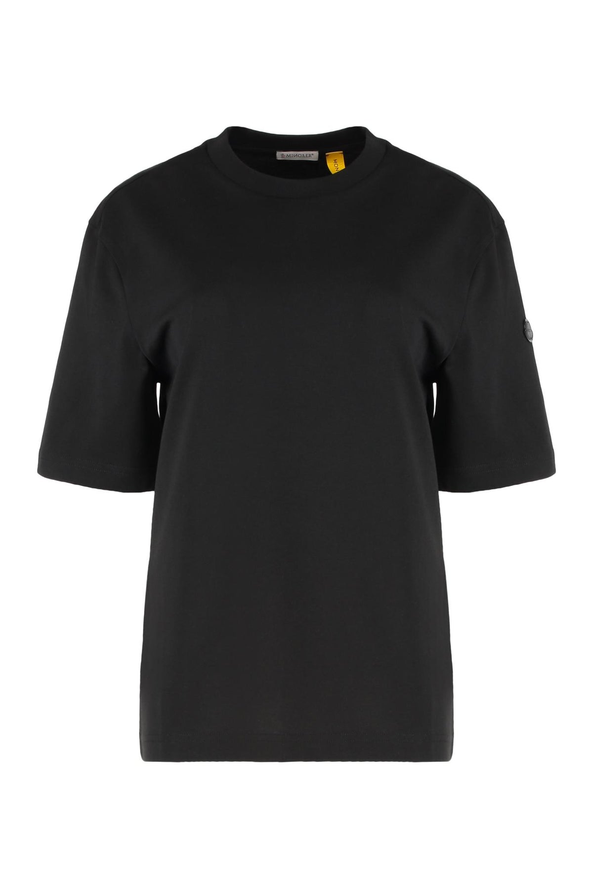 Moncler Black Cotton Short Sleeve T-Shirt for Women