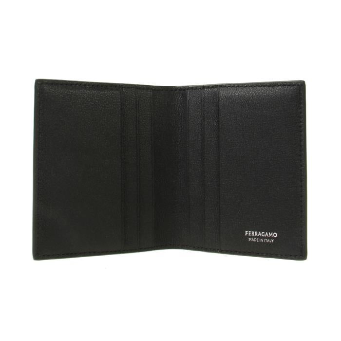 Ferragamo Monogram Leather Card Holder Black