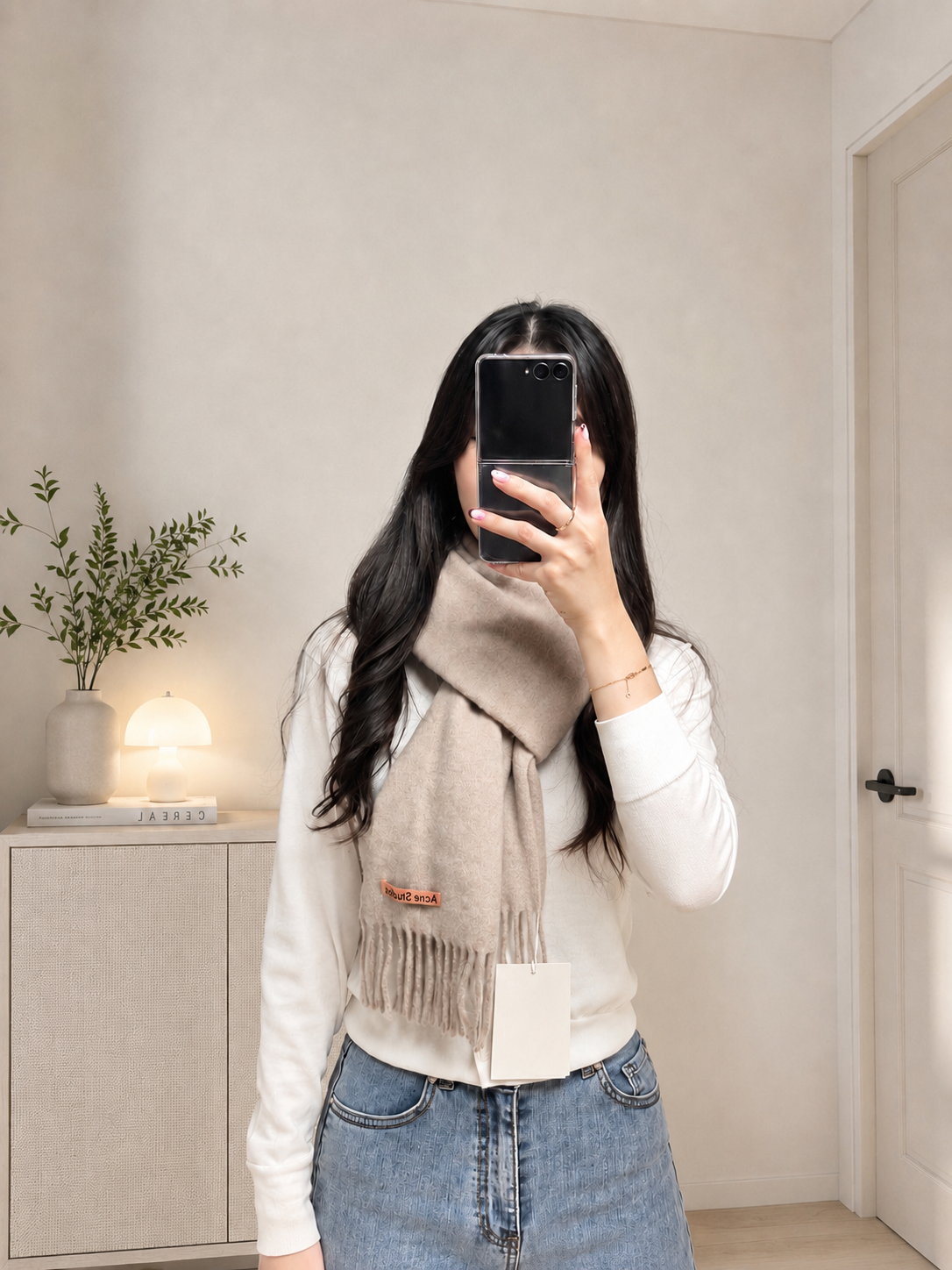 Acne Studios Wool Fringe Scarf / Muffler