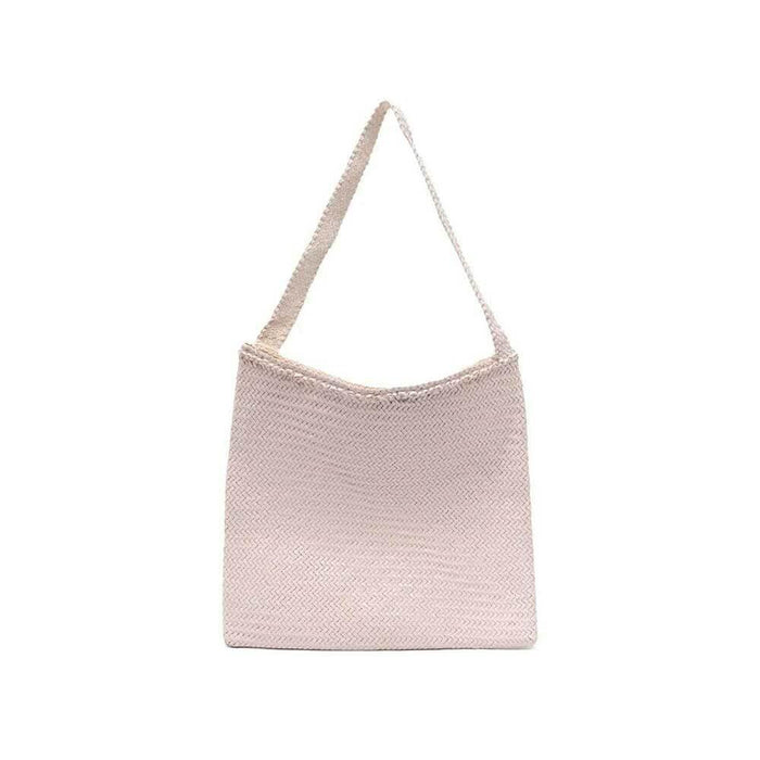 Dragon Diffusion Woven Leather Tote Bag Pearl White 8848 PEARL