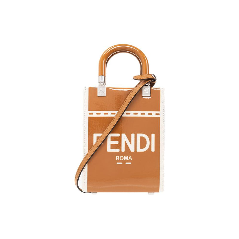 FENDI Sunshine Logo Mini Crossbody Bag Caramel