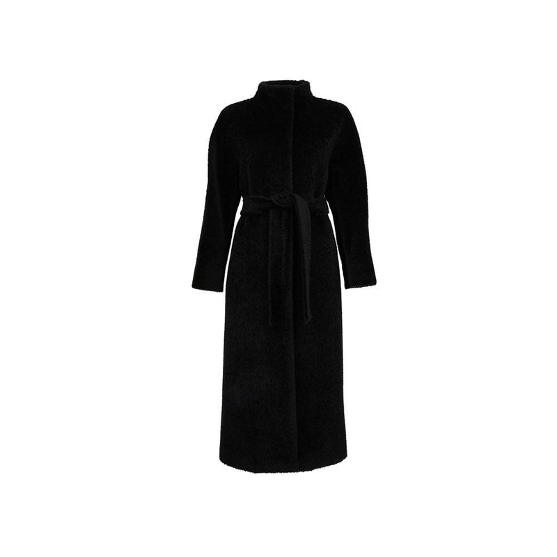 Max Mara Belted Wool Coat Black