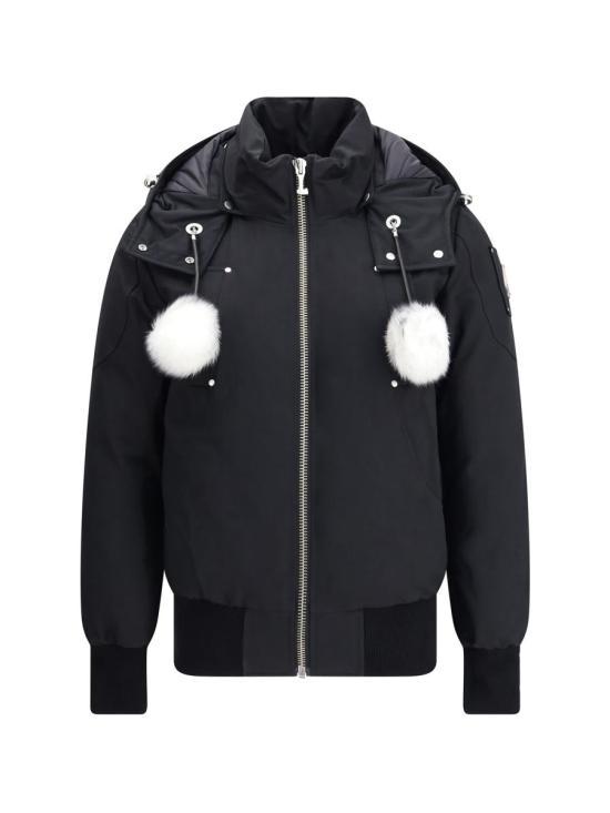 Moose Knuckles Original Debbie Shearling Trim Bomber Jacket Black
