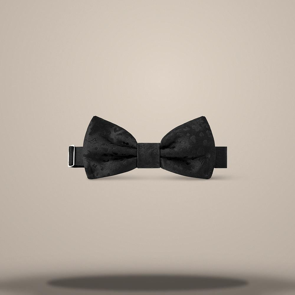 Louis Vuitton Satin Cheetah Bow Tie Black M98034