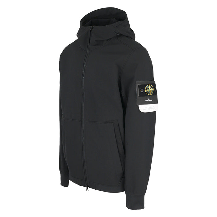 STONE ISLAND Soft Shell Fleece-Lined Jacket Black Men’s