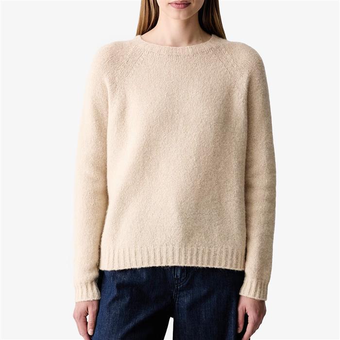 Max Mara Alpaca Blend Round Neck Knit Sweater Ivory