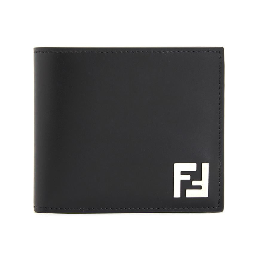 FENDI Black Leather Bifold Wallet for Men