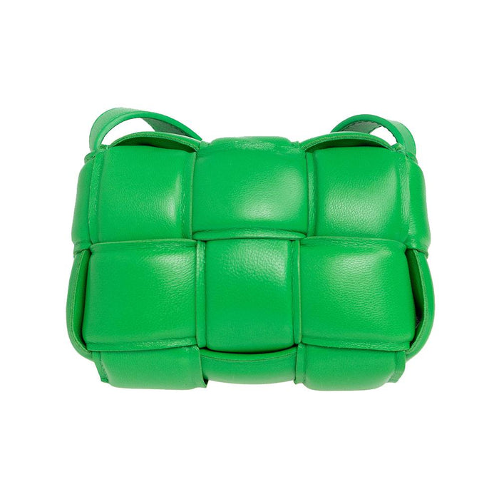 Bottega Veneta Intrecciato Mini Cassette Crossbody Bag Green Leather