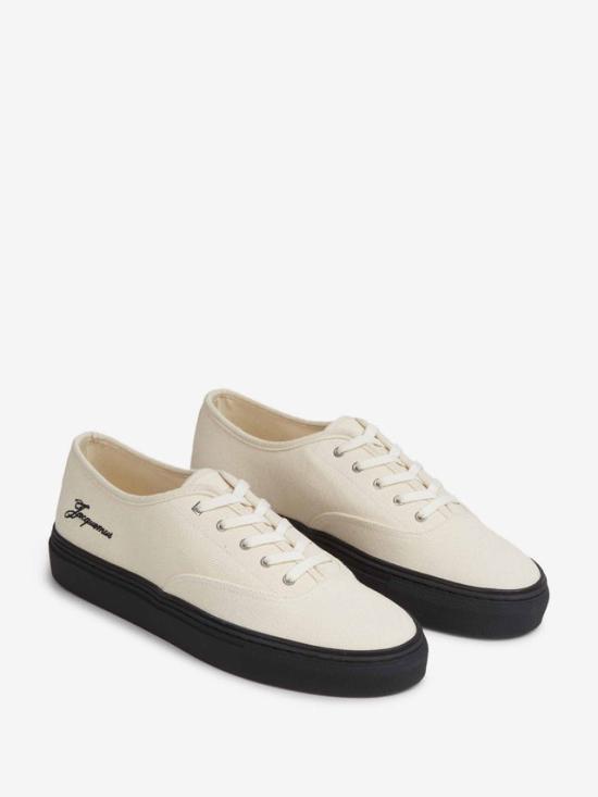 JACQUEMUS White Leather Low-Top Sneakers FOM00212AE00015 1PV GREIGE BLACK DOM