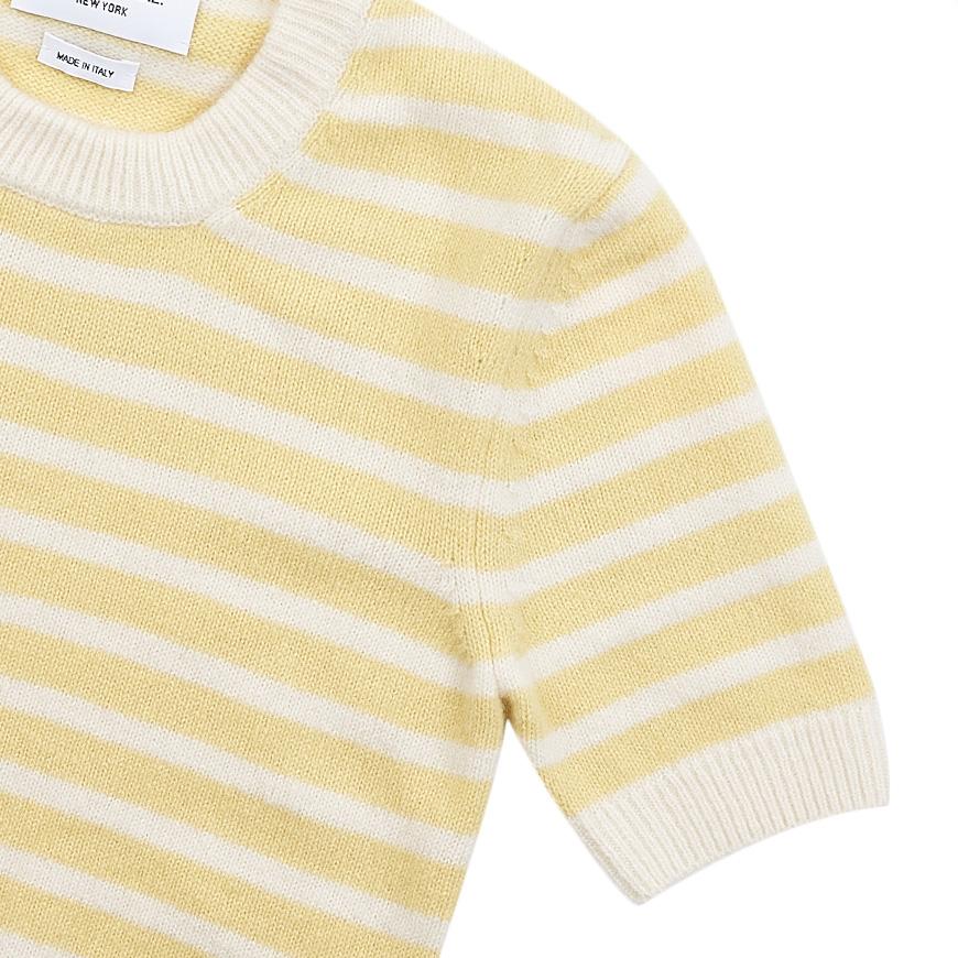 THOM BROWNE Women’s Stripe Jersey Stitch Short Sleeve Crewneck Knit