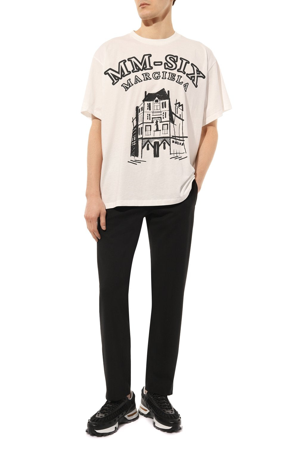 MM6 Unisex Logo Print Oversized White T-Shirt S52GC0276 101