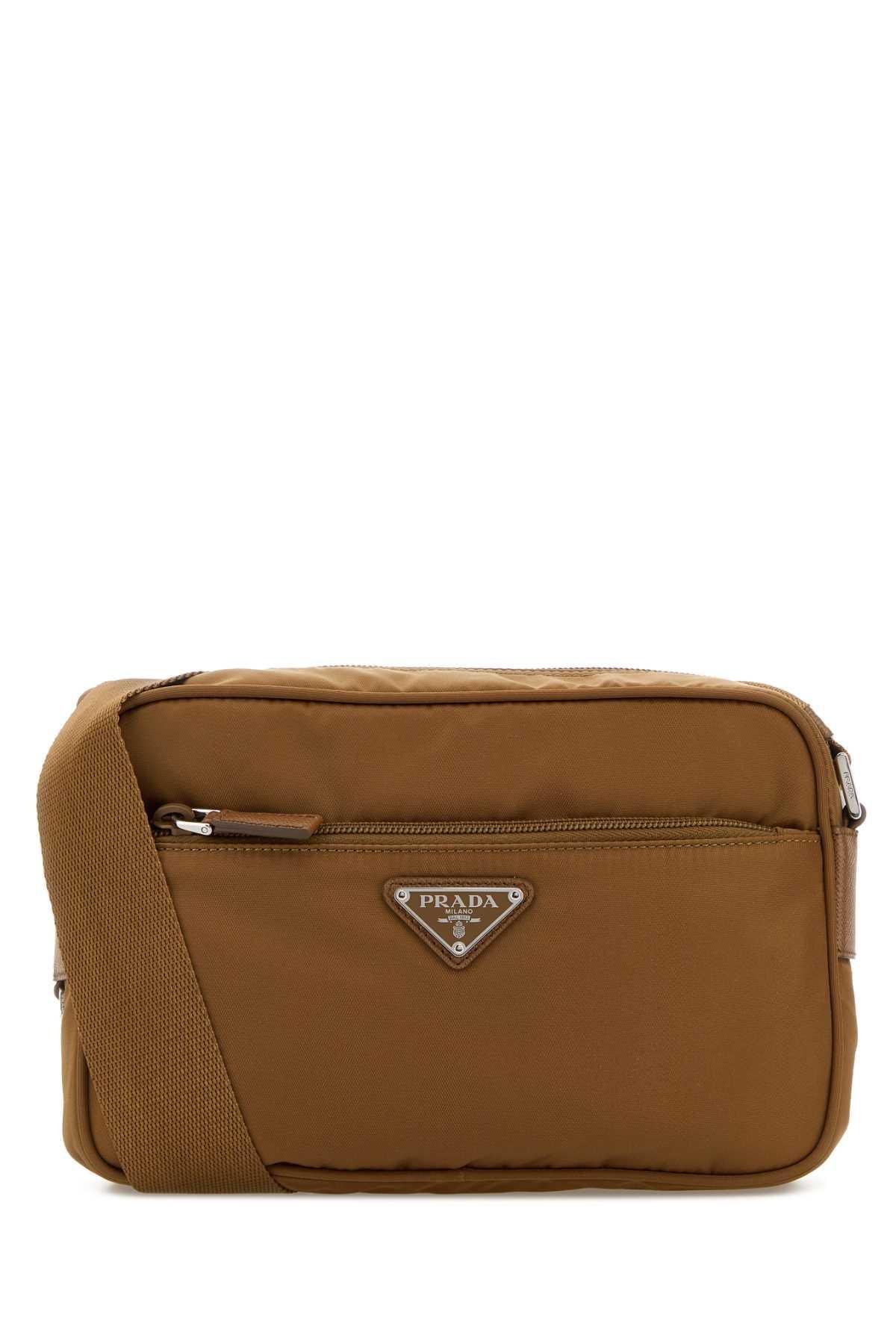 PRADA Leather Crossbody Bag Brown