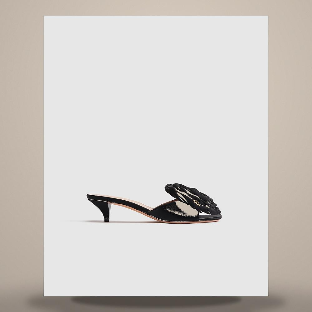 DIOR Aurore Heel Sandals Black Satin Sandals KDO618SAT S900