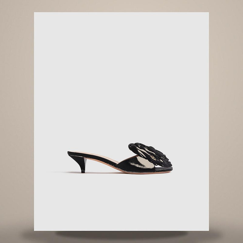 DIOR Aurore Heel Sandals Black Satin Sandals KDO618SAT S900