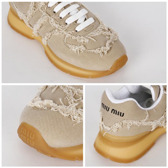 Miu Miu Cotton Denim Low Top Sneakers 5E279E CSL F0044