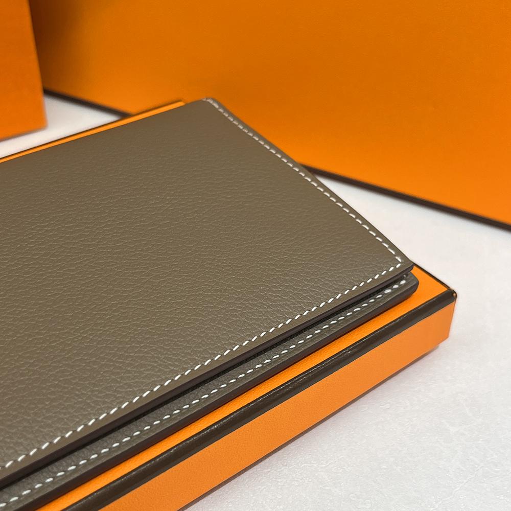 HERMES Epsom Calfskin Citizen Twill Long Wallet Etoupe Horse Lining