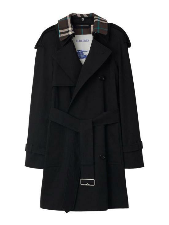 BURBERRY Long Detachable Collar Gabardine Trench Coat